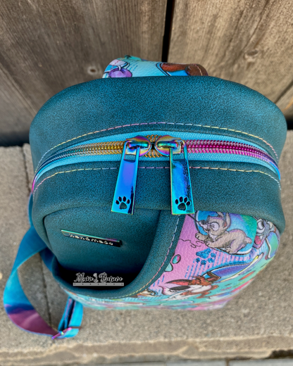 Teal Puppy Love Midsize Sling Bag
