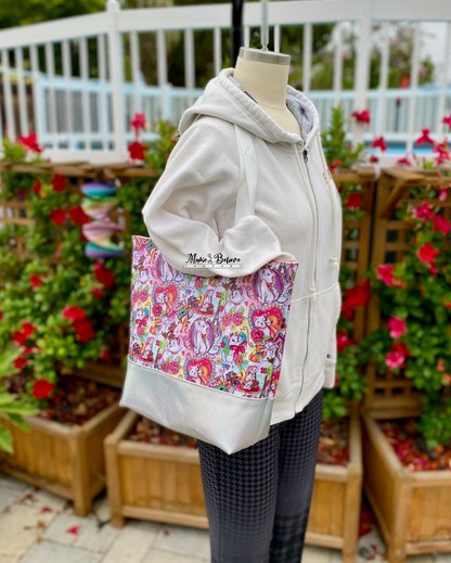 To Be a Cat Holographic White Minimalist Tote Bag