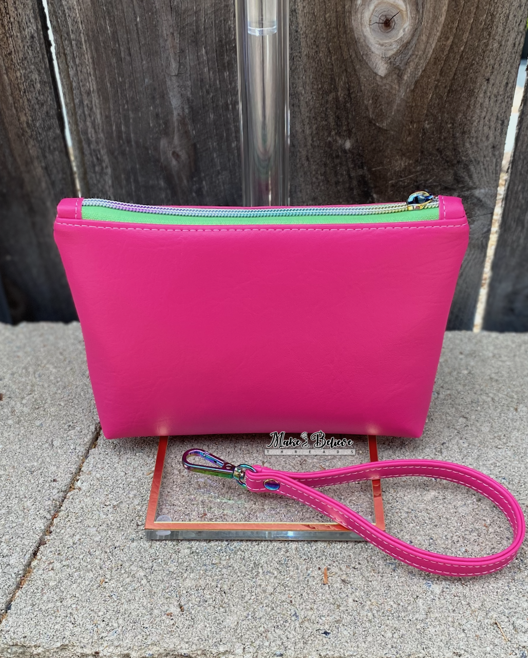 To Be a Cat Hot Pink Pouch with Wristlet Strap