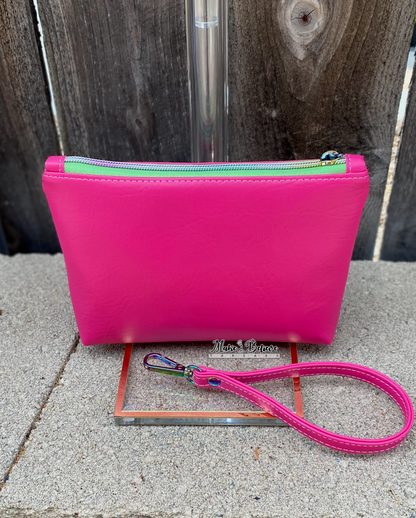 To Be a Cat Hot Pink Pouch with Wristlet Strap
