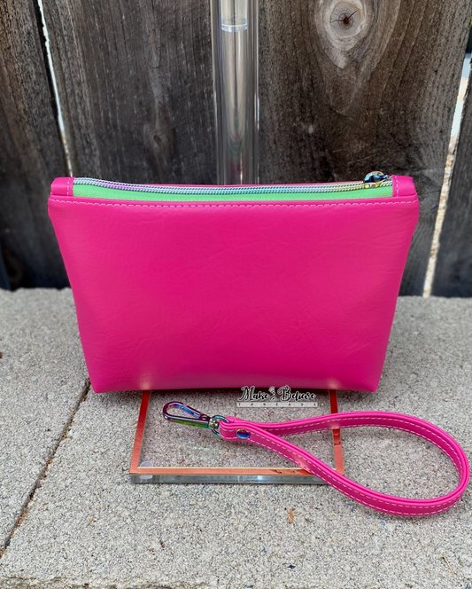 To Be a Cat Hot Pink Pouch with Wristlet Strap