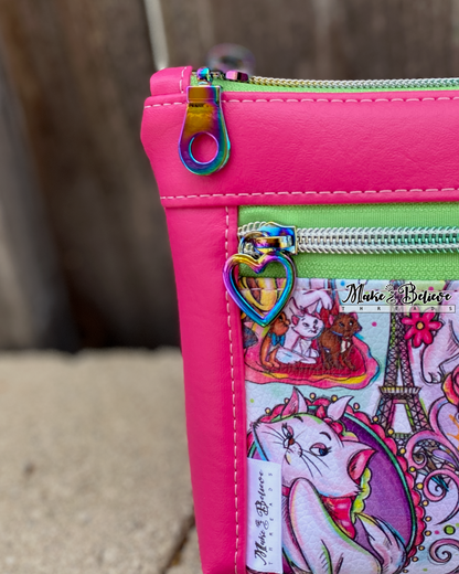 To Be a Cat Hot Pink Pouch with Wristlet Strap