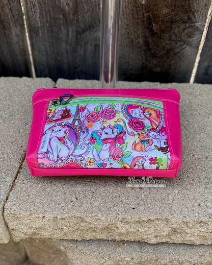 To Be a Cat Hot Pink Pouch with Wristlet Strap