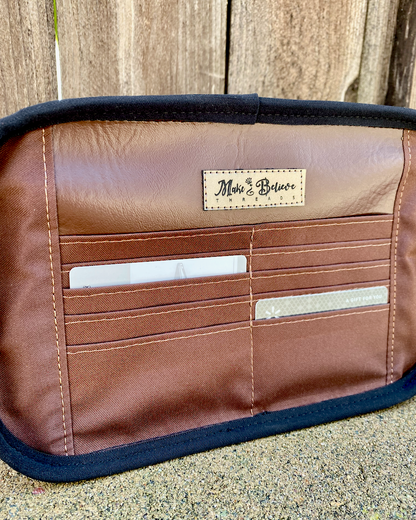 Two-Tone Brown Debossed LOTR Map Crossbody Bag
