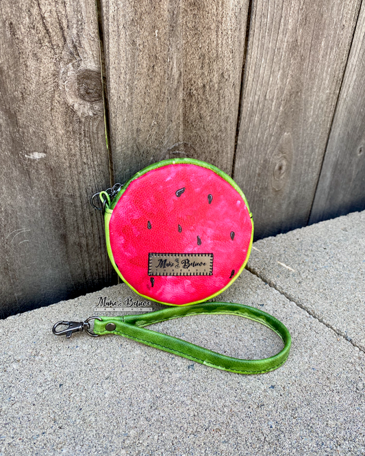 Watermelon Mini Circle Wristlet