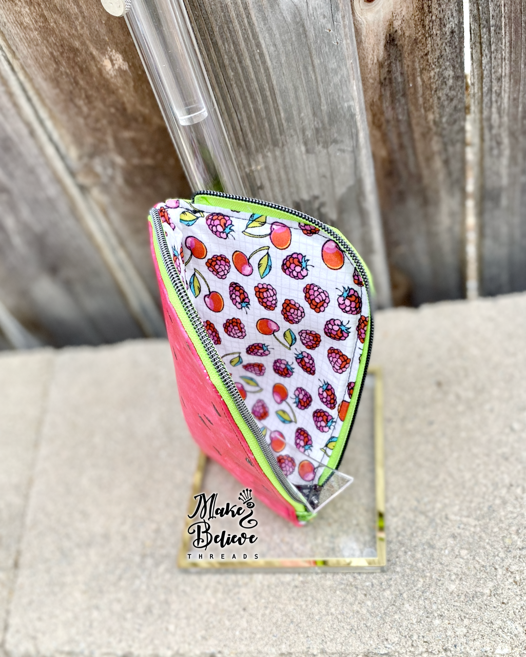 Watermelon Padded Zipper Pouch