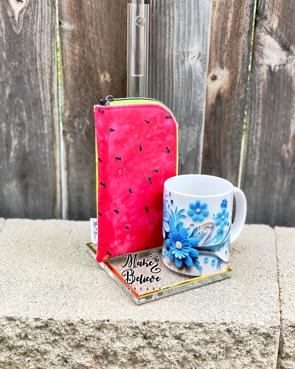 Watermelon Padded Zipper Pouch