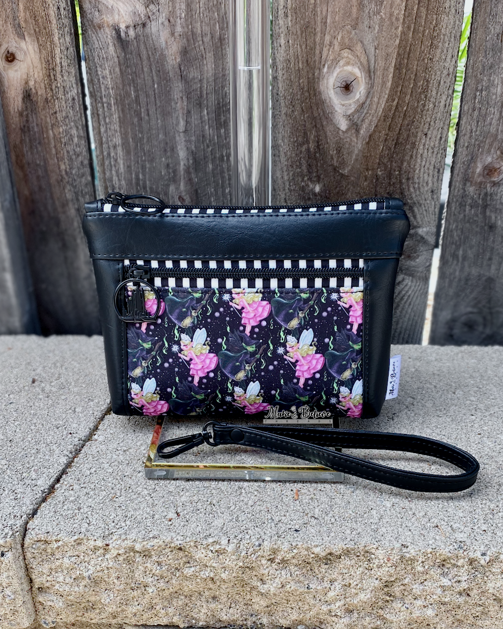 Wicked Cuties Black Pouch with Wristlet Strap
