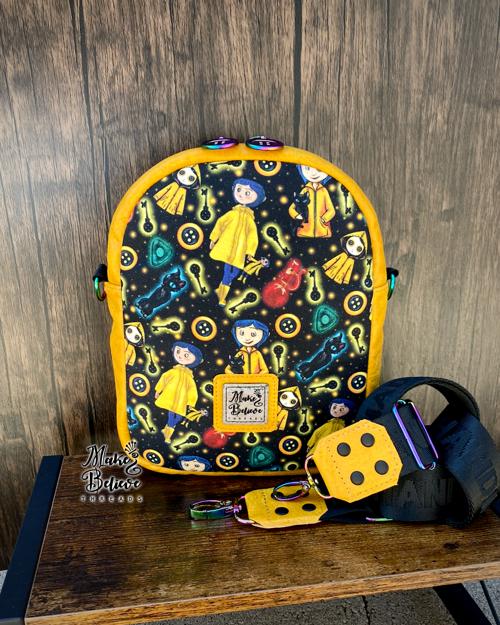 Yellow and Black Otherworld Girl Crossbody Bag