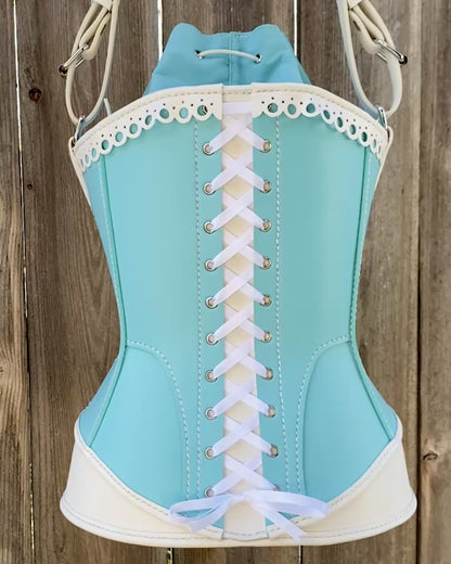 Sweet Hand-Stitched Tiffany Blue Lolita Corset Handbag
