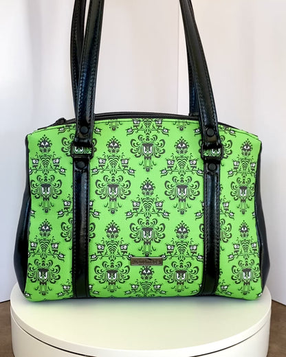 Green Haunted Wallpaper Shoulder Bag